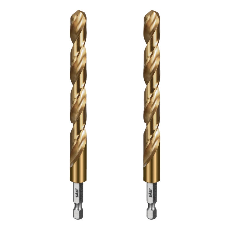 SALI Cobalt Drill Bit Set,2 Pack 7/16 Inch High Speed Steel Hex Shank Jobber Drill Bits, for Hardwood, Aluminum,Metal,Copper,Alloyed Steel - Image 1